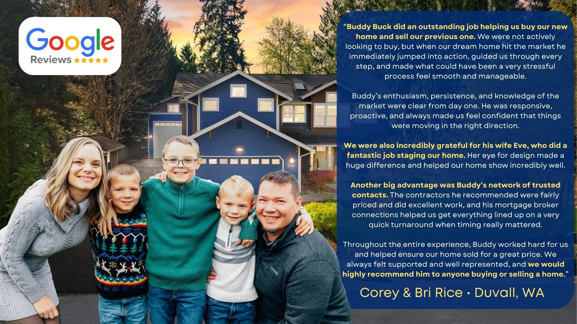 Corey & Bri Rice review of Buddy Buck